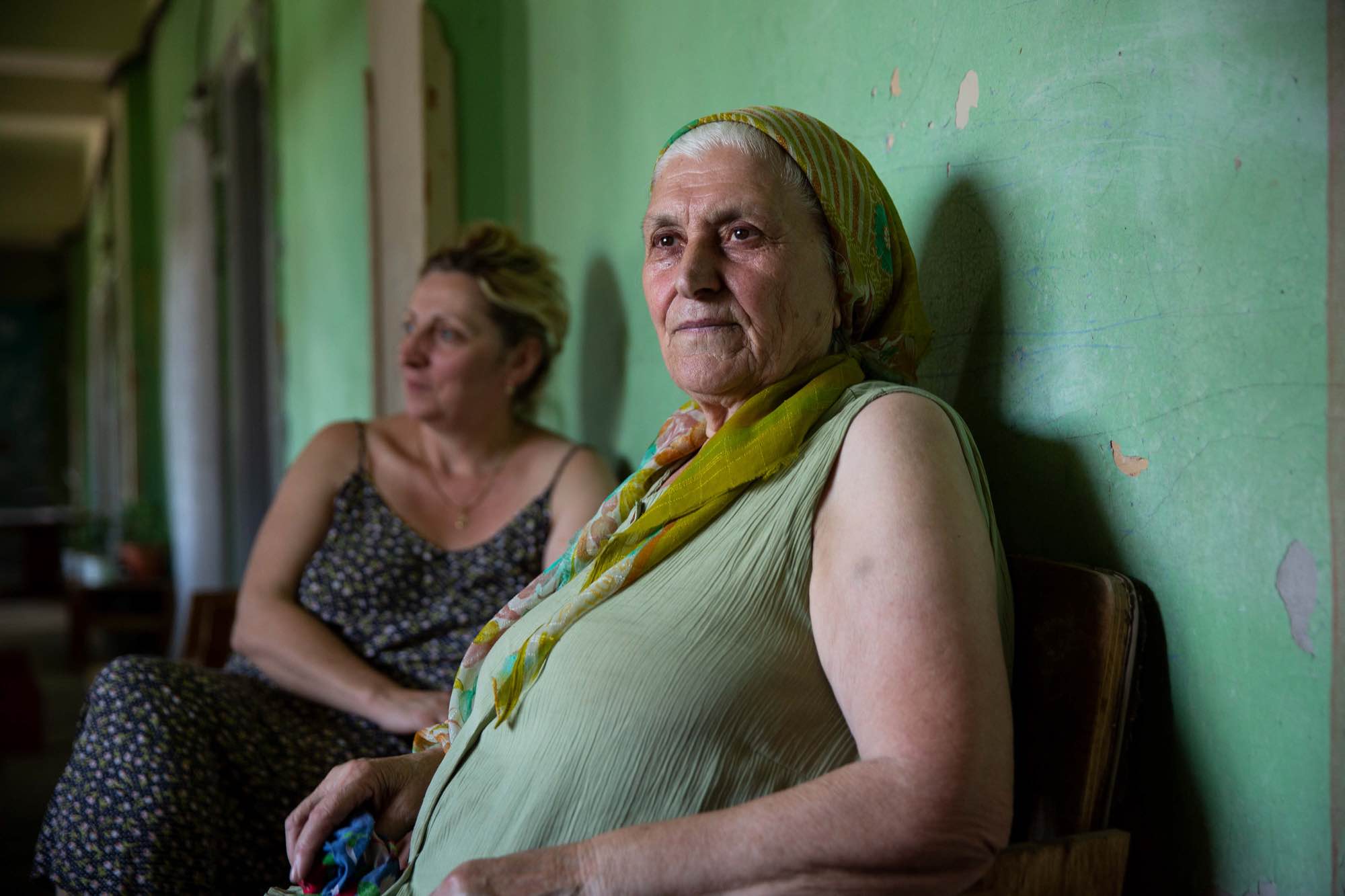 Mabana Kopaliani is photographed outside her room at Sanatorium Gelati in Tskatulbo, Georgia on June 16, 2019.
