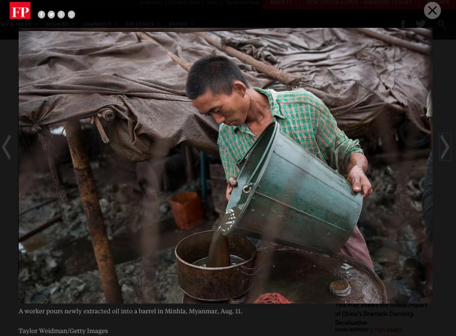 Foreign Policy — The World in Photos This Week: Oil in Minhla.