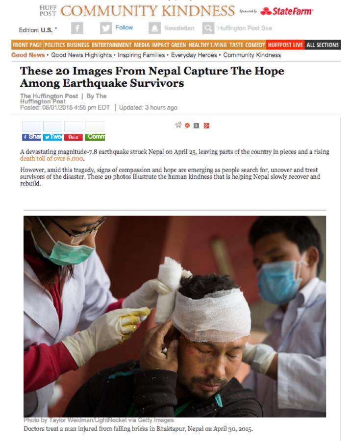 The Huffington Post — These 20 Images From Nepal Capture the Hope Among Earthquake Survivors.