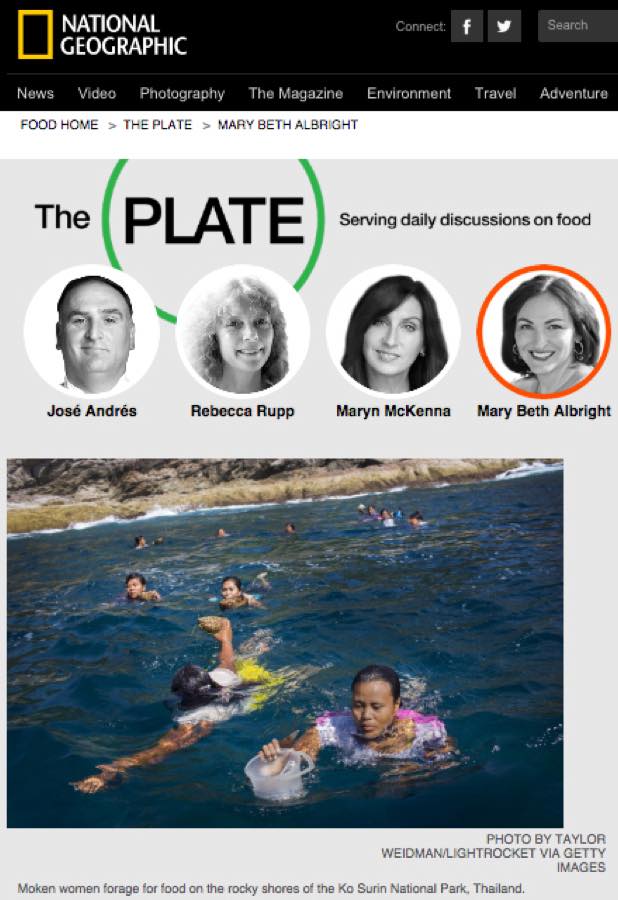 National Geographic — The Plate: Moken Women Forage for Food.
