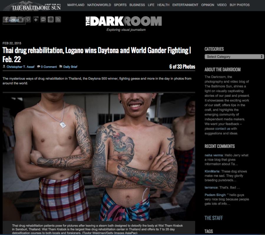 The Baltimore Sun — The Darkroom: Thai Drug Rehabilitation.