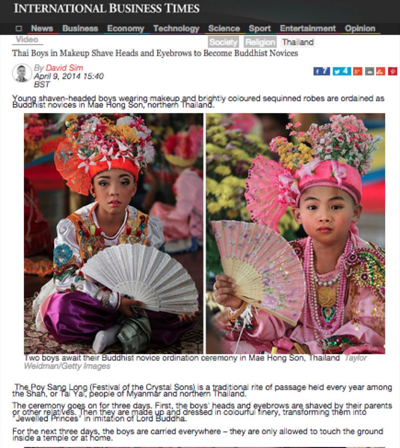 International Business Times — Thai Boys in Makeup Become Buddhist Novices.