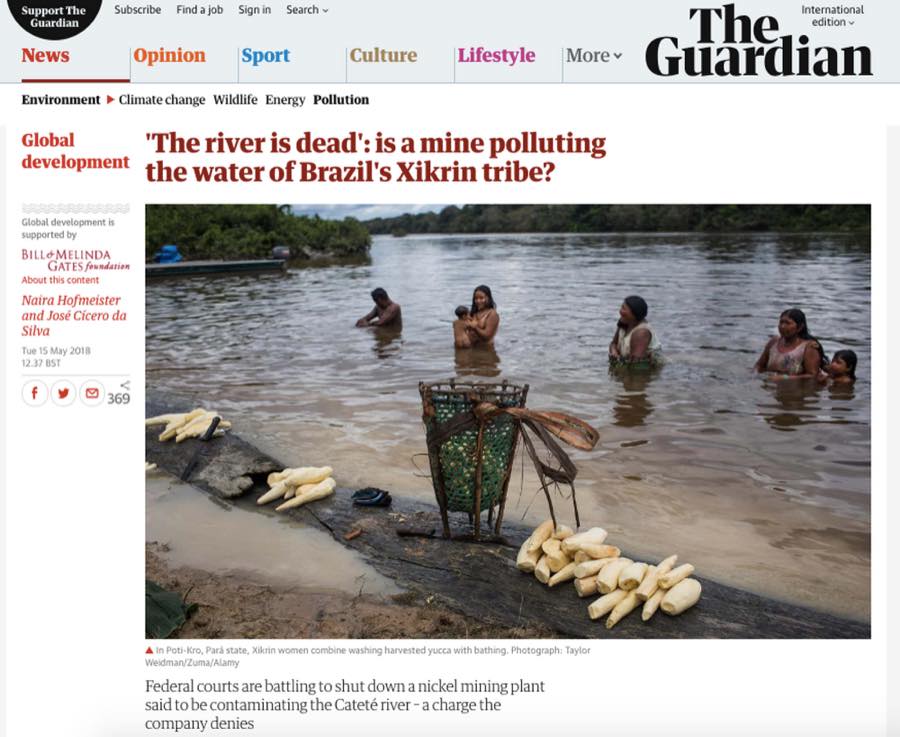 The Guardian — 'The River Is Dead': Is a Mine Polluting the Water of Brazil's Xikrin Tribe?