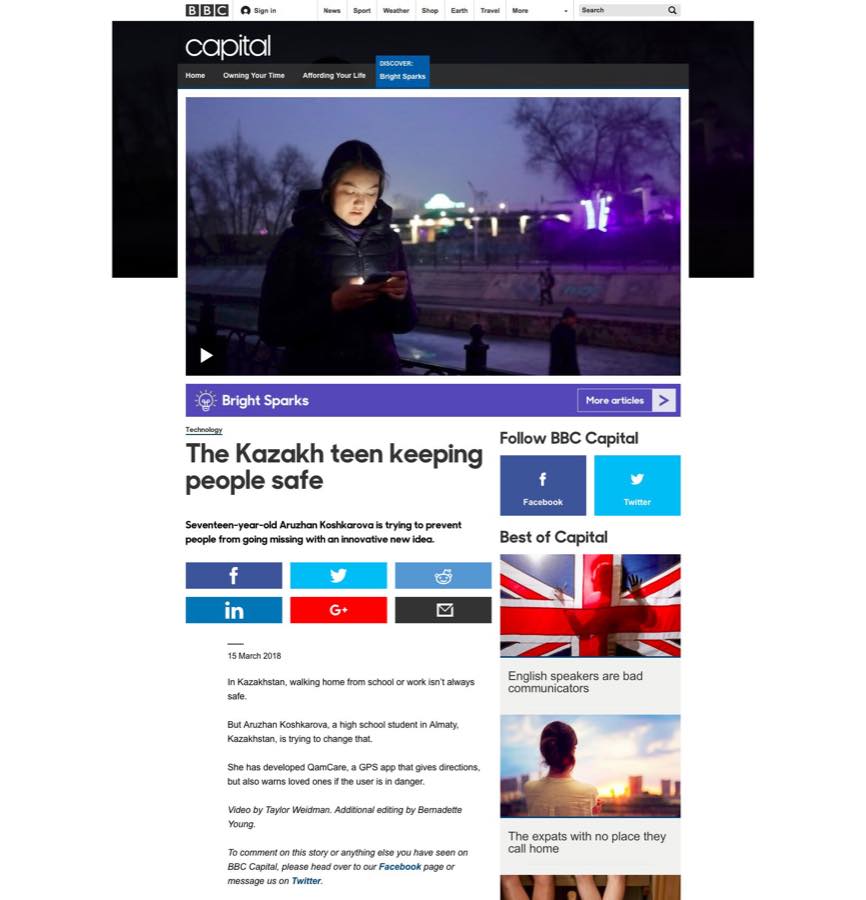 BBC Capital — The Kazakh Teen Keeping People Safe.