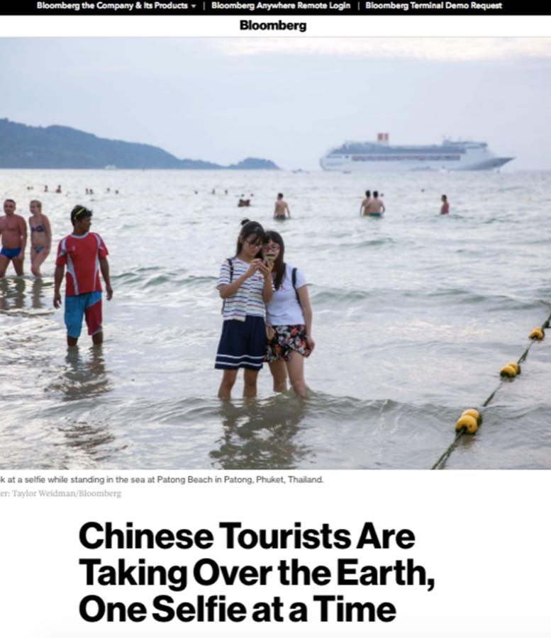 Bloomberg — Chinese Tourists Are Taking Over the Earth, One Selfie at a Time.