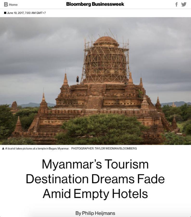 Bloomberg Businessweek — Myanmar's Tourism Destination Dreams Fade Amid Empty Hotels.