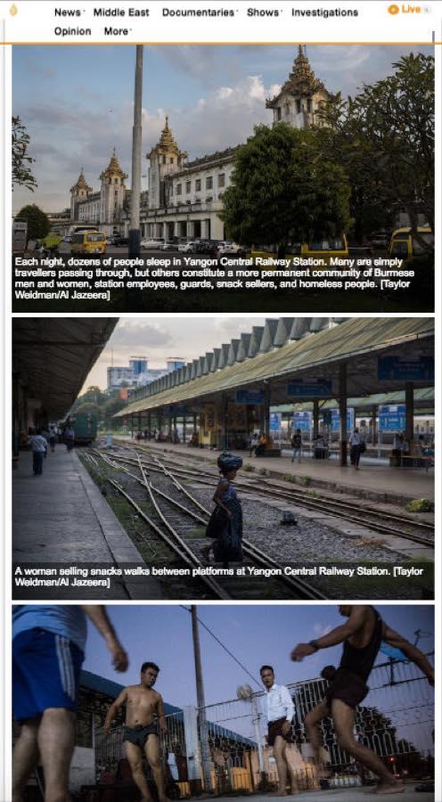 Al Jazeera — Living in Yangon Central Railway Station.