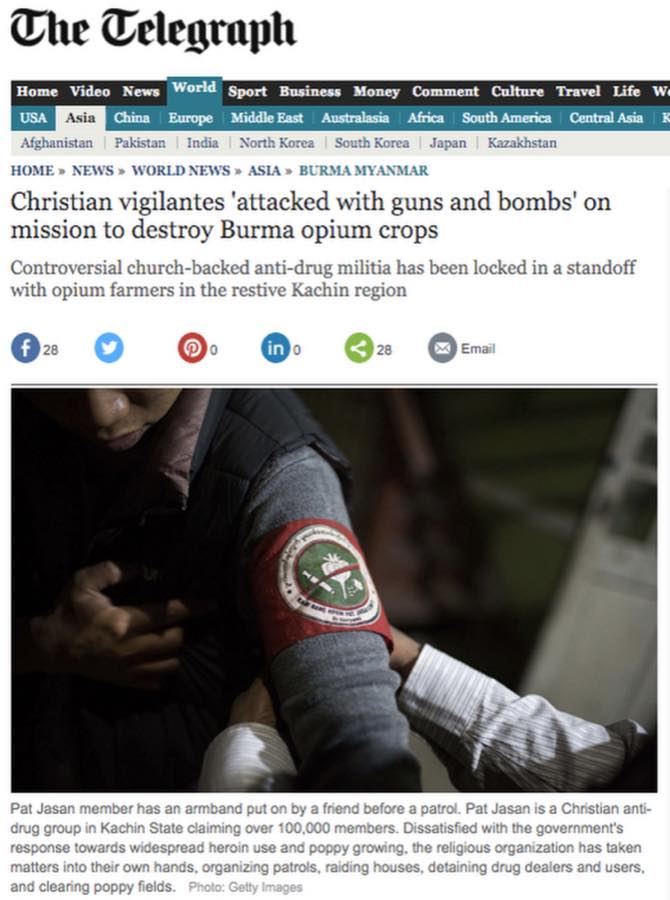 The Telegraph — Christian Vigilantes on Mission to Destroy Burma Opium Crops.
