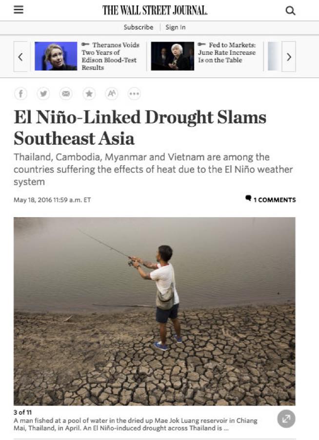 The Wall Street Journal — El Niño-Linked Drought Slams Southeast Asia.