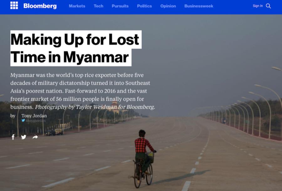 Bloomberg — Making Up for Lost Time in Myanmar.
