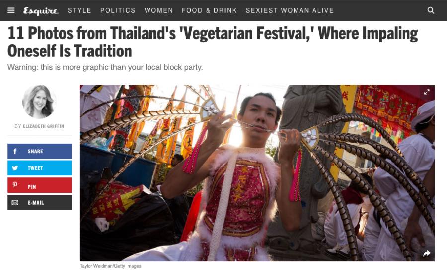 Esquire — 11 Photos from Thailand's 'Vegetarian Festival'.