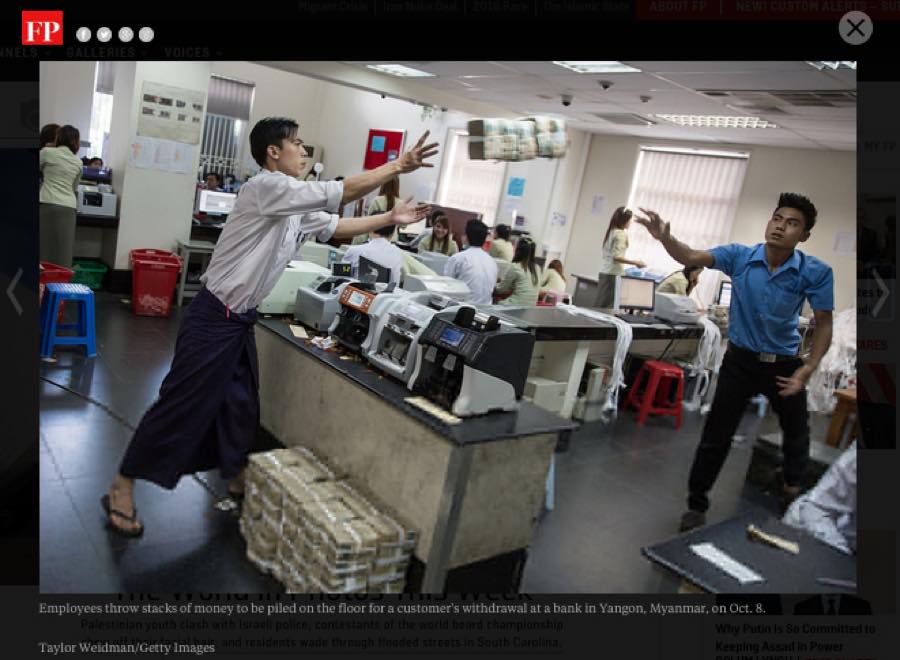 Foreign Policy — The World in Photos This Week: A Bank in Yangon.